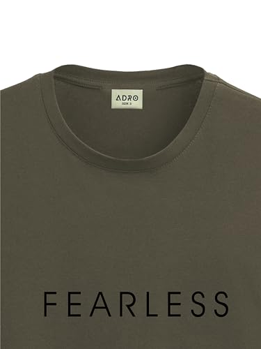 ADRO Men's Solid Regular Fit T-Shirt (RN24-FRL-OL_Olive