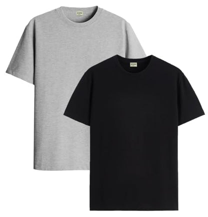 ADRO Mens T Shirts | Solid Tshirts for Men | Pure Cotton Lycra Fabric | 4 Way Stretch Smart tech Tshirt | Pack of 2 Round Neck T