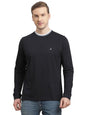 Turtle Men Polycotton Black Solid Slim Fit Crew Neck T-Shirt