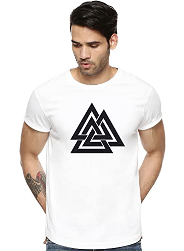 ADRO Triangle Mens Printed T-Shirt (RNR-M-TKT-WH_White)