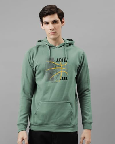 ADRO Men's Hoodie | Printed Cotton Hoodie | Size 48 | Color Pista | Model H24-BCL-PT