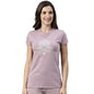 Enamor Essentials Womens Short Sleeve Crew Neck Slim Fit Breathable Stretch Cotton Tee With Graphic - E147(E147-Mauve Pink / Ha