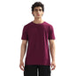 Nobero MenS Solid Regular Fit T-Shirt (1M-Twts-R0107_Burgundy