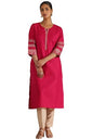 Soch Womens Fuchsia Viscose Blend Embroidered Kurta with Thread Work