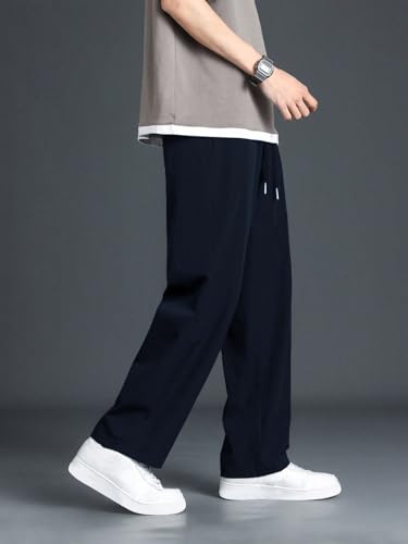 Greciilooks Lycra Track Pants For Men  Stretchable Loose Fit Gym Joggers | Korean Style Workout Pants With Trendy Gym & Streetwe