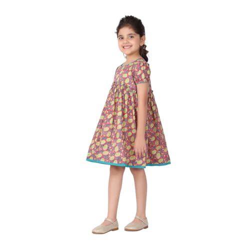 Fabindia Girl's Cotton Printed Missing Casual Dress