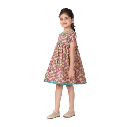 Fabindia Girl's Cotton Printed Missing Casual Dress