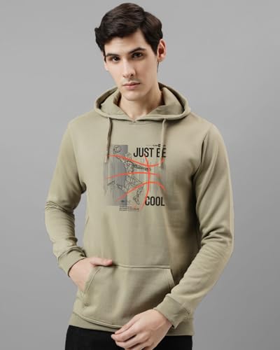 ADRO Men's Printed Hoodie | Cotton | Size 36 | Beige | Model H24-BCL-BE