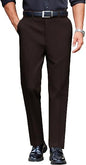 CB-COLEBROOK Mens Classic Formal Premium Dress Pants Expandable Waist Suit Pant Slim Fit Flat Front Slacks Ankle Fit Trousers fo
