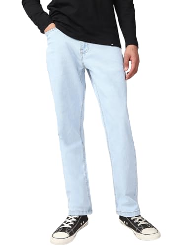 Bewakoof MenS Washed Regular Fit Denim Jeans_654892_Blue_28