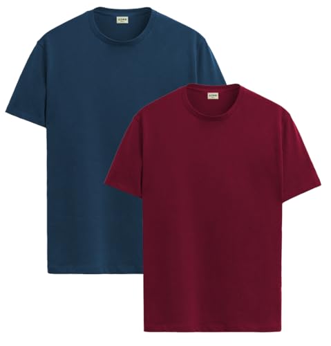 ADRO T Shirts Pack of 2 Mens Tshirts Cotton T Shirts for Men Tshirt T-Shirts Combo T Shirts Tshirts for Men Plain Solid Tshirts