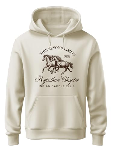 ADRO Ride Beyond Limits Hoodie for Men | 320 GSM Cotton-Poly Fleece | Soft Feel, Skin-Friendly Printed Graphic Sweatshirt with K