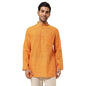 Fabindia Mens Cotton Woven Regular Short Kurta (1038367Mustard_Mustard