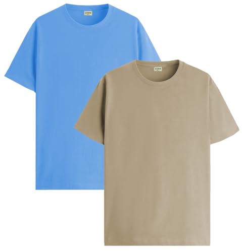 ADRO T Shirts Pack of 2 Mens Tshirts Cotton T Shirts for Men Tshirt T-Shirts Combo T Shirts Tshirts for Men Plain Solid Tshirts