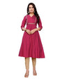 rangita Viscose Poly Flared Embroidered Calf Length Kurti | Kurta for Women