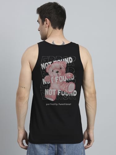 Peppyzone Mens S to 5XL Stylish Cotton Printed Vests for Men | Round Neck, Slim Fit, Sleeveless T-Shirt Vest for Men | Casual I