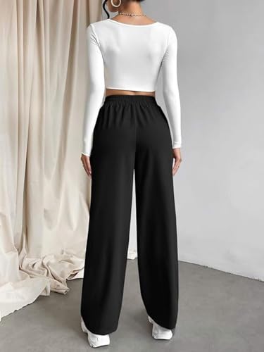 Leriya Fashion High Waist Trousers For Women  Flared Korean Style Formal Pants | Elegant Workwear For Office, College & Events (