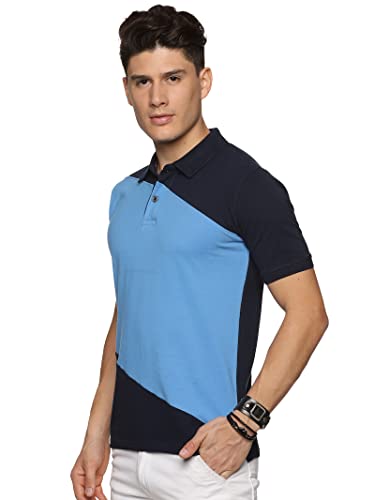 ADRO Premium Cotton Multicolor Polo T-Shirt for Men (PN23-S2-NBSK_Navy)
