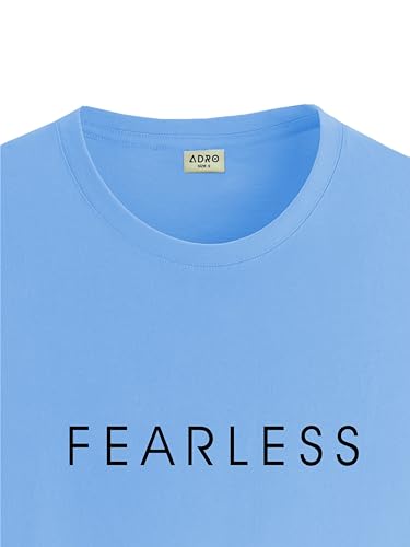 ADRO Men's Solid Regular Fit T-Shirt (RN24-FRL-SK_Sky Blue