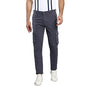 Dennis Lingo MenS Casual Solid Cotton Tapered Fit Mid Rise Ankle Length Multi-Pocket Stretchable Cargo Pant/Trousers (Steel Gre