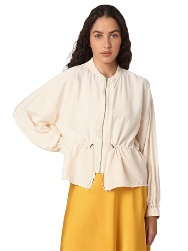 Vero Moda Women Off White Relaxed Fit Jacket