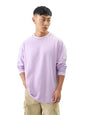 The Souled Store Solids: Pale Purple Men And Boys Round Neck Cotton Oversized Full Sleeve T-Shirts