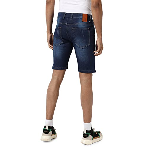 Campus Sutra Mens Boyfriend Shorts (SSCS23JN_SHORT53_M_PLN_NBU_Blue