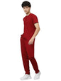 LookMark Mens Crepe Blend Solid Pattern Pajama & T-Shirt Set, Short Sleeve, Round Neck, Drawstring, Pocketed Elegance (AZ-LM-P1
