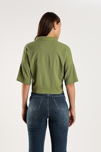 Fyltr WomenS Solid Regular Fit Blouse (Fylss25Wb-1326_Olive Drift