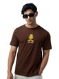 The Souled Store Garfield: Who Cares Men and Boys Short Sleeves Round Neck Brown Embroidered Regular Fit Lightweight Everyday Ca