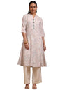 Soch WomenS Linen Floral Regular Kurta (Cws5Ku61234_Beige