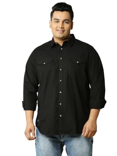 Thomas Scott Mens | Full Sleeve | Solid | Double Pockets | Regular Fit | Plus Size | 100% Cotton | Spread Collar | Casual | Shir