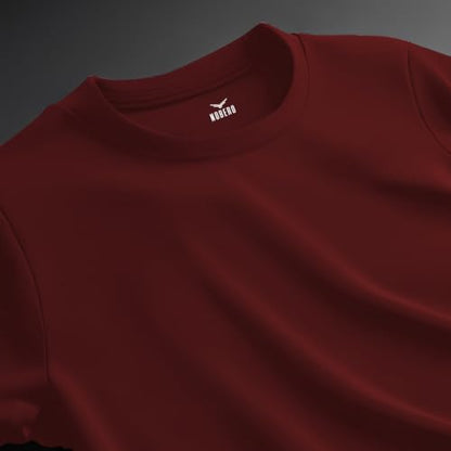 Nobero MenS Solid Oversized Fit T-Shirt (1M-Twts-R0039_Maroon