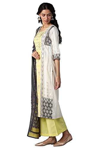 Aurelia Women's Viscose Kurta, Palazzo & Dupatta