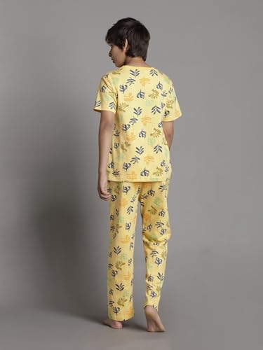T2F Boys Cotton Pajama Set Yellow