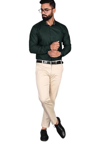Tee Projekt Premium Plain Cotton Shirt For Men | Cotton Shirt | Casual Shirt | Solid Shirt | Full Sleeves | Formal Shirt (Ns-St0