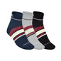 Skechers Men Pack Of 3 Stripped Non Terry Ankle Socks
