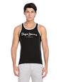 Pepe Jeans Innerwear MenS Printed Vest (Atv03-01_Black_Black-110-115)
