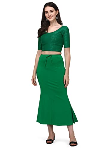 Shiv Textiles Round Neck Dobby Cotton Lycra Stretchable Elbow Sleeve Readymade Saree Blouse For Women Stylish (Greenfree Size)