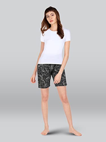 Lyra Pure Cotton Printed Night Shorts For Women (Pack Of 2)