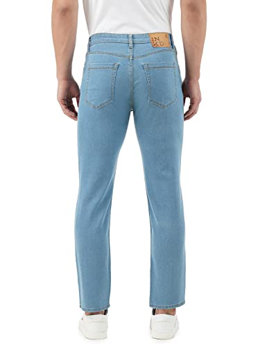 INKD Mens Contrast Stitch Stretchable Regular Fit Jeans
