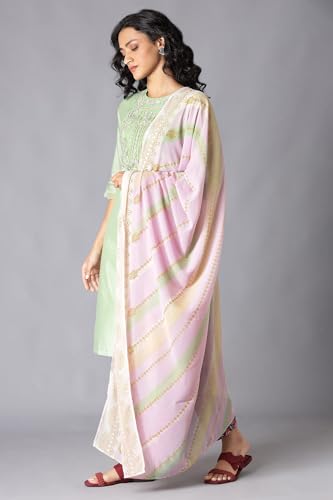 W for Woman Women's Polyester Kurta, Slim Pant & Dupatta