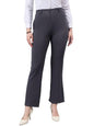 Style Quotient Women Solid Grey Self Design Polyester Formal Trouser