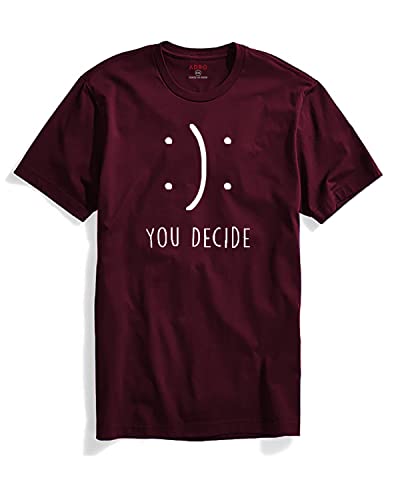 ADRO You Decide Mens Printed T-Shirts (RNR-M-DEC-MR_Maroon_XL)