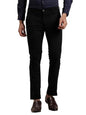 Turtle Men Cotton Stretch Ultra Slim Fit Solid Black Casual Trouser