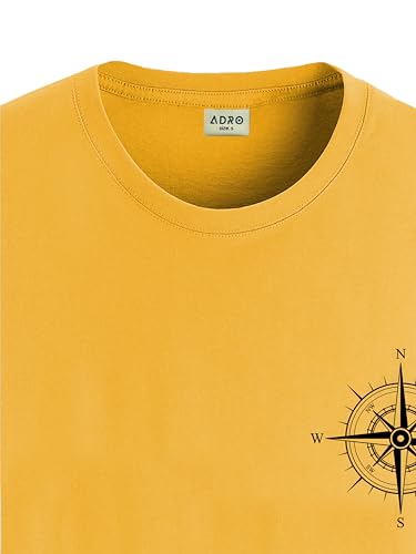 ADRO Tshirt for Men | Printed T Shirt for Men | 100% Cotton Tshirt | Graphic Printed T-Shirt | Chest Printed Tshirt | Unisex Tsh