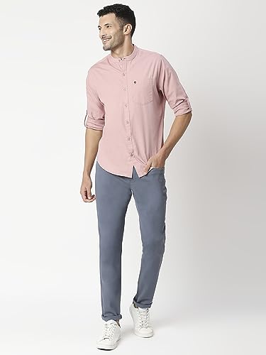Thomas Scott Mens Solid Regular Fit Trouser Denim Blue