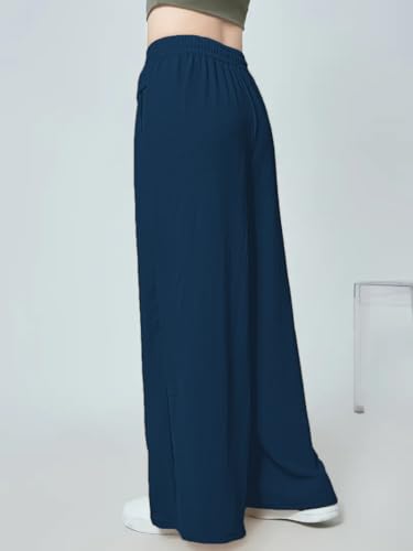 Greciilooks WomenS Loose High Rise Textured Trousers | High-Waisted Pant | Korean Trousars