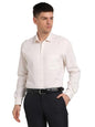 Turtle Men Giza Cotton Regular Fit White Self Design Full Sleeve Formal Shirt
