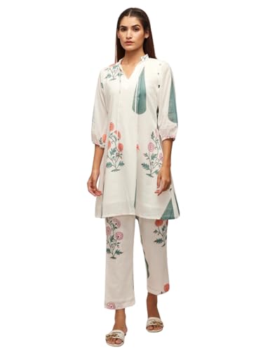 Leriya Fashion Casual Standard Length Rayon Floral Ethnic Co-ord Kurta Set for Women (Available in 2XL and 3XL) (LF-W1964&TR979_